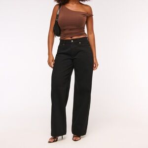 Abercrombie & Fitch curve love “the baggy” low rise black Jeans size 35